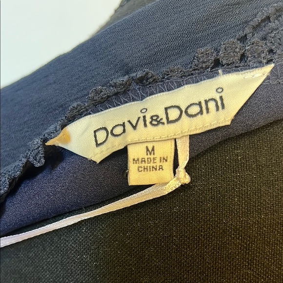 NWT Davi & Dani Dark Blue Lace-Trimmed Maxi Dress - Picture 3 of 13